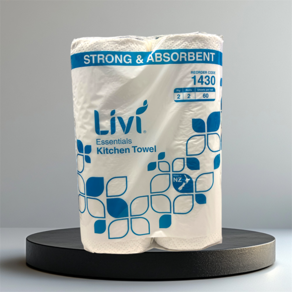 1430Livi Essentials Kitchen Towel 2Ply Twin Pack (price per pack)