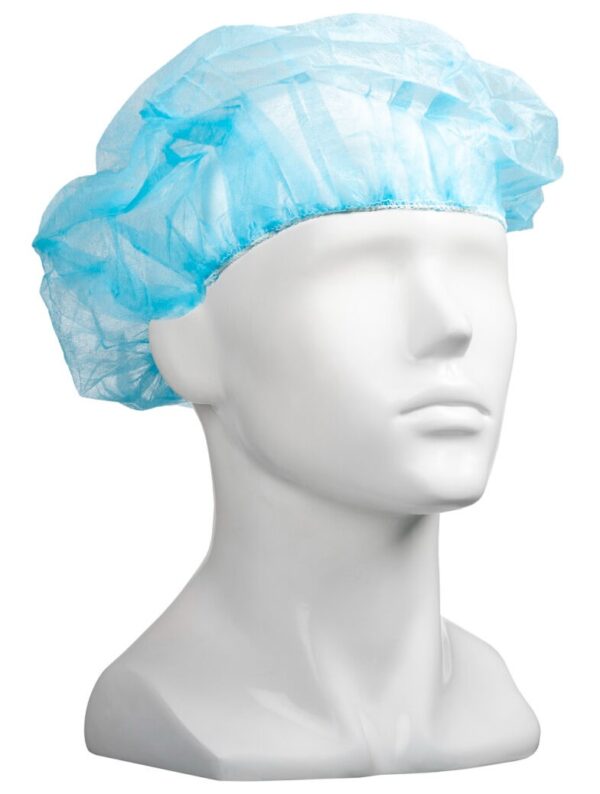 Polypropylene Bouffant  Hats-blue 610mm Wide 12gsm