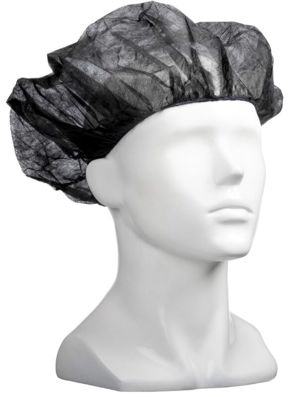 Polypropylene Bouffant Hats-black 610mm Wide 12gsm