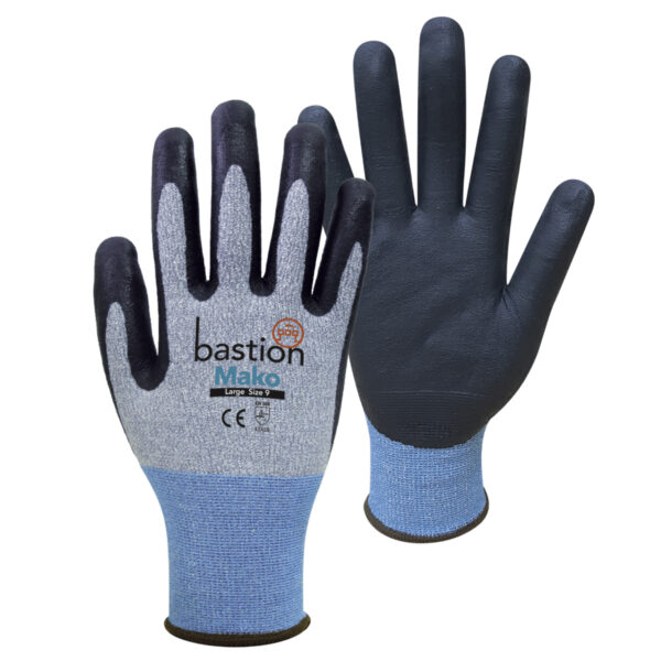 Bastion Mako Grey Hppe/spandex Gloves, Small 12/pkt