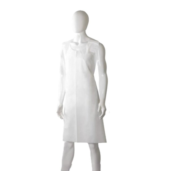 800mm X 1250mm X 20mu Polyethylene Back Tie Apron - White 700/ctn