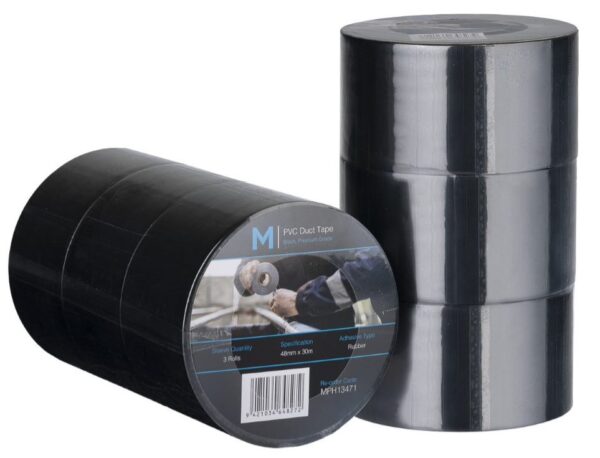 Pvc Utility Duct Tape - Black 48mm X 30m 30/ctn