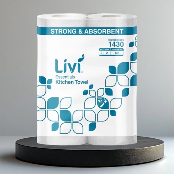 Livi Essentials Kitchen Towel 2ply Twin Pack