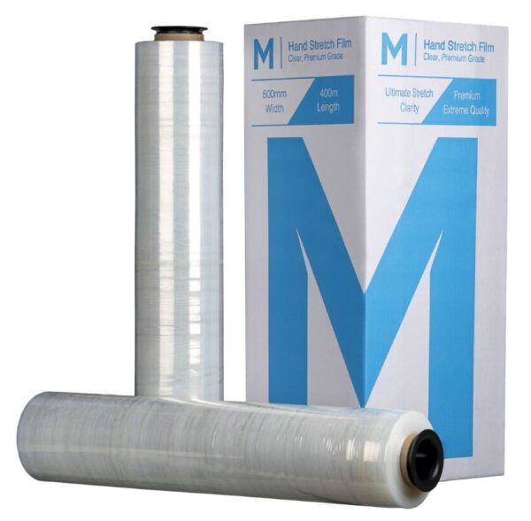 500mmx400mx15mu Cast Hand Stretch Film Clear 4rolls/box (Price per Roll)